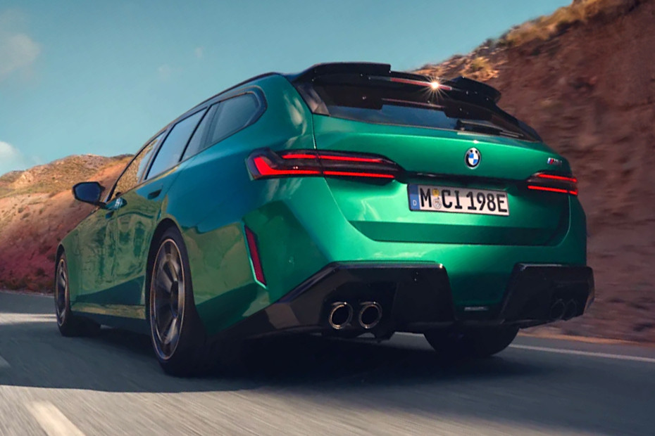 BMW M5 Touring Rear Low Angle View BMW M5 Touring Rear Low Angle View