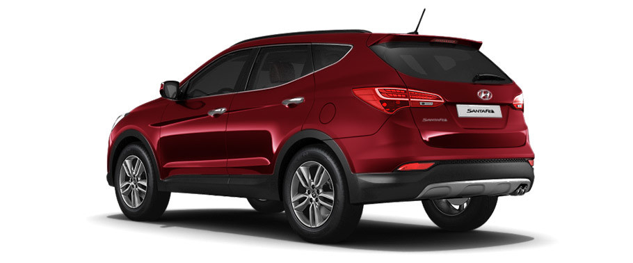 Rear Cross Side View of Hyundai Santa Fe (2016-2018)