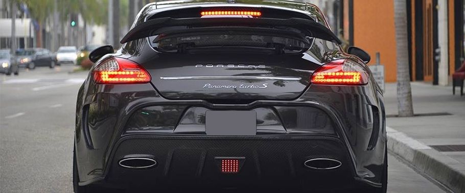 Full Rear View of Porsche Panamera Turbo S