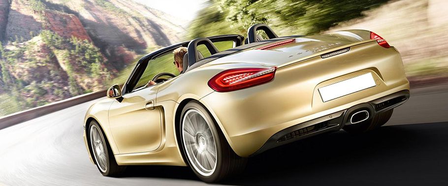 Rear Cross Side View of Porsche Boxster