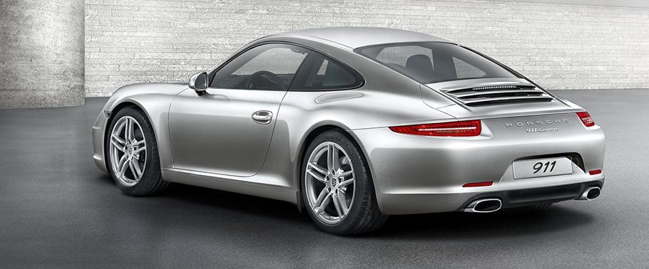 Rear Cross Side View of Porsche 911 Carrera Rear Cross Side View of Porsche 911 Carrera