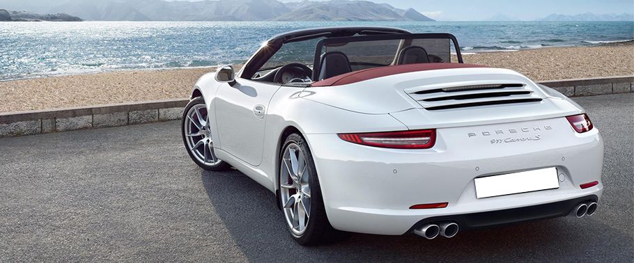 Rear Cross Side View of Porsche 911 Carrera S Cabriolet