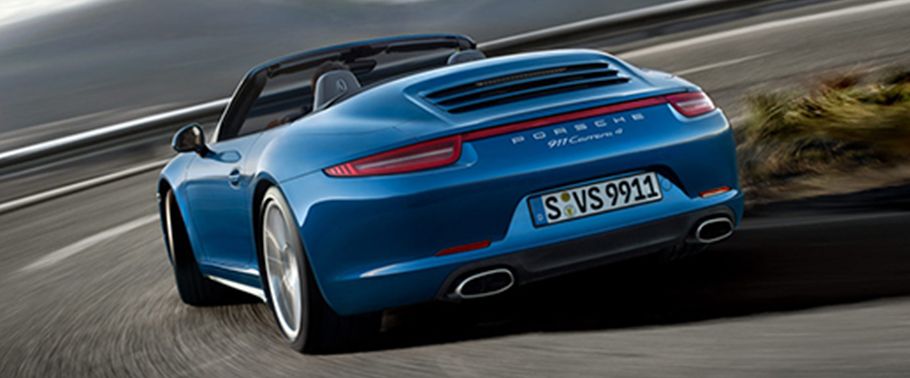 Rear Medium View of Porsche 911 Carrera 4 Cabriolet