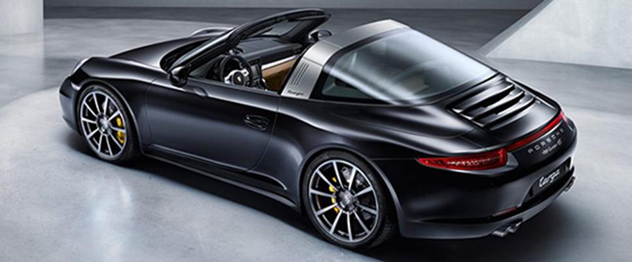 Rear Cross View of Porsche 911 Targa 4S