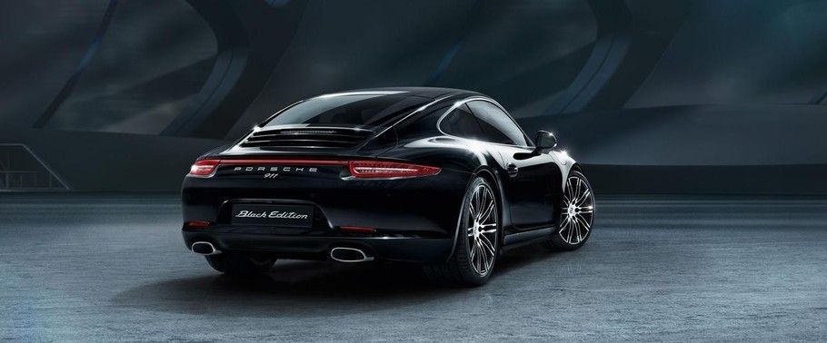 Porsche 911 Carrera 4 Black Edition Rear Angle View Porsche 911 Carrera 4 Black Edition Rear Angle View