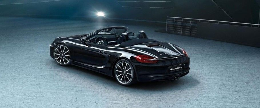 Rear Cross View of Porsche Boxster Black Edition