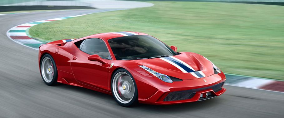 Ferrari 458 Speciale Front Cross Side View