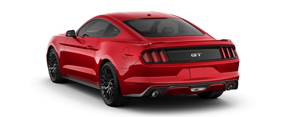 Rear Cross Side View of Ford Mustang (2012-2018)