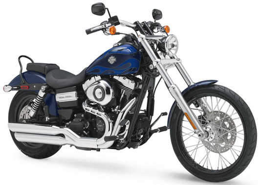 Harley-Davidson Wide Glide Slant Rear View Full Image