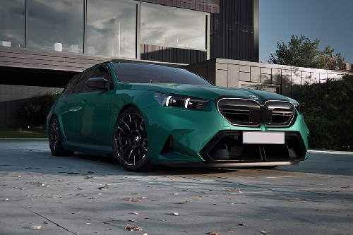 Front Angle Low View BMW M5 Touring Front angle low view