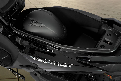 Kymco Skytown 150 Seat Storage Side View