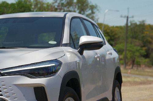 Toyota Corolla Cross drivers side mirror front angle