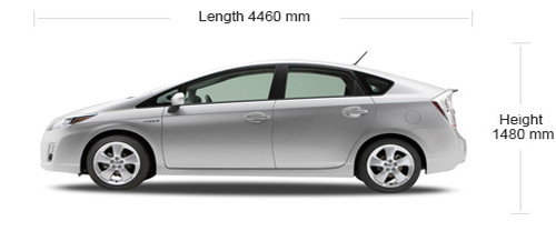 Toyota Prius (2009-2015) Dimension Side View Toyota Prius (2009-2015) Dimension Side View